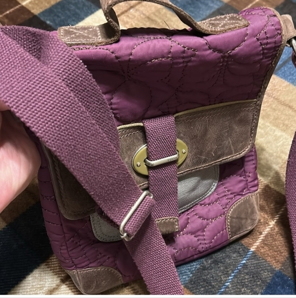 Fossil Quilted Purple and Brown Crossbody Bag - Picture 16 of 16